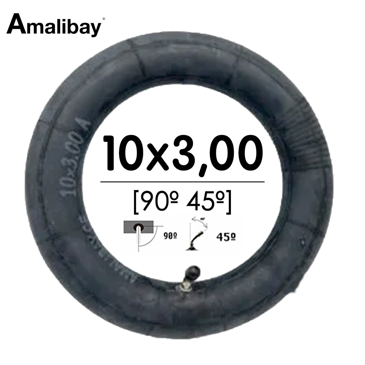 Cámara de aire 10x3 - 255x80 (válvula 90º 45º)