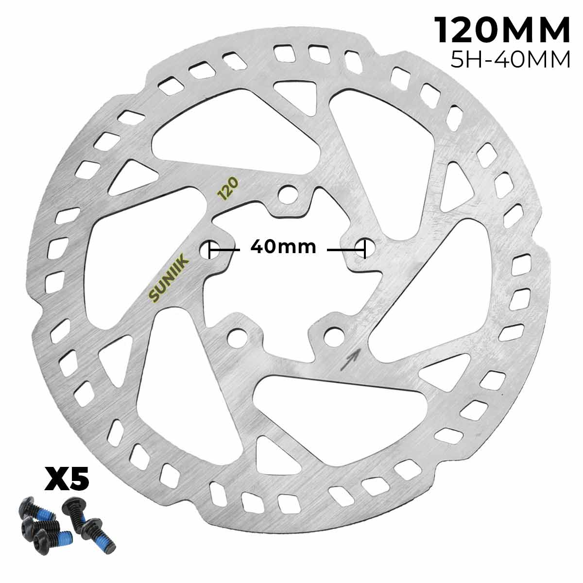 Disco de freno 120mm para Xiaomi M365 / 1S / Lite, MI3 - Dentado (5H -40MM)
