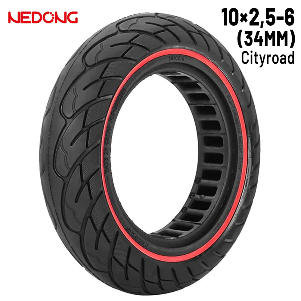Rueda maciza 10x2,5-6 Roja (34MM)
