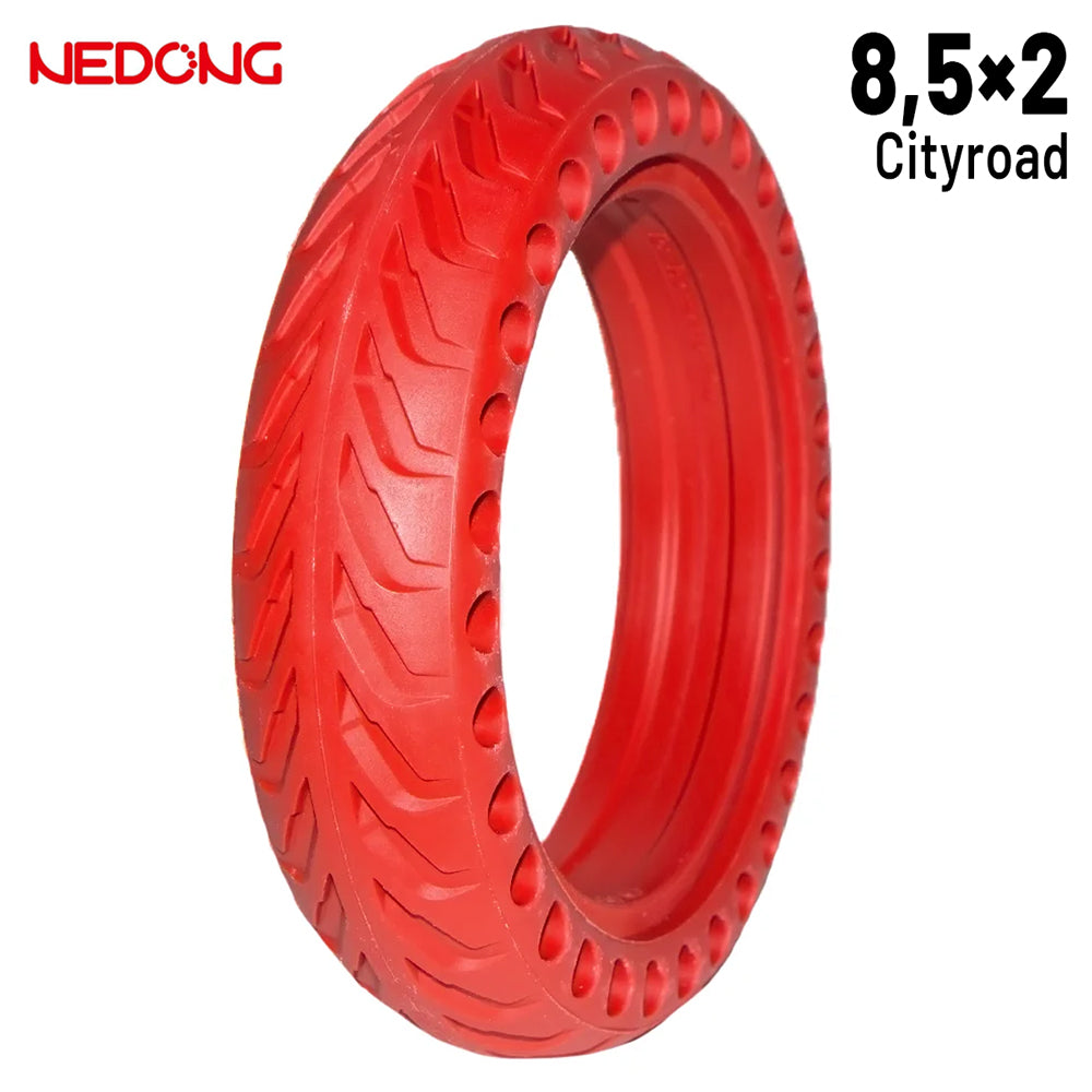 Rueda maciza 8,5x2 Agujereada ROJA Para Xiaomi