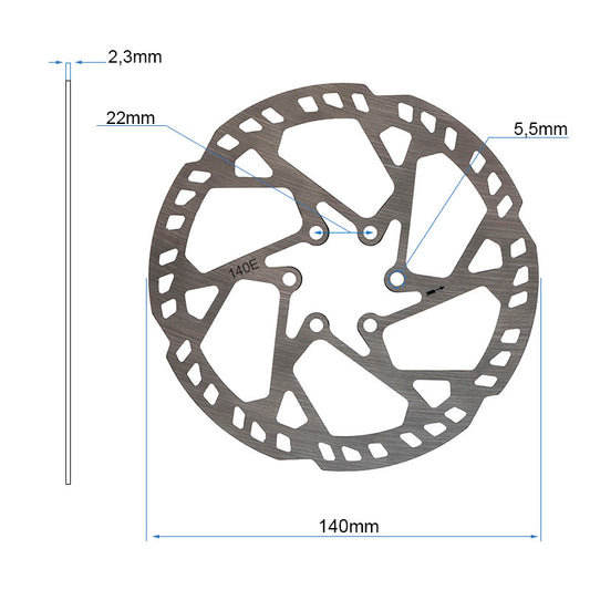 Disco de freno EWD004 - 140mm (2,3mm de grosor)