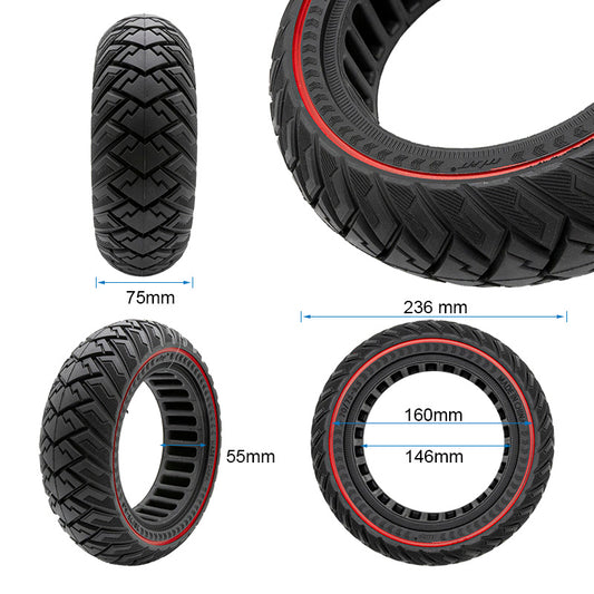 Rueda maciza off-road 70/75-6,5 línea roja