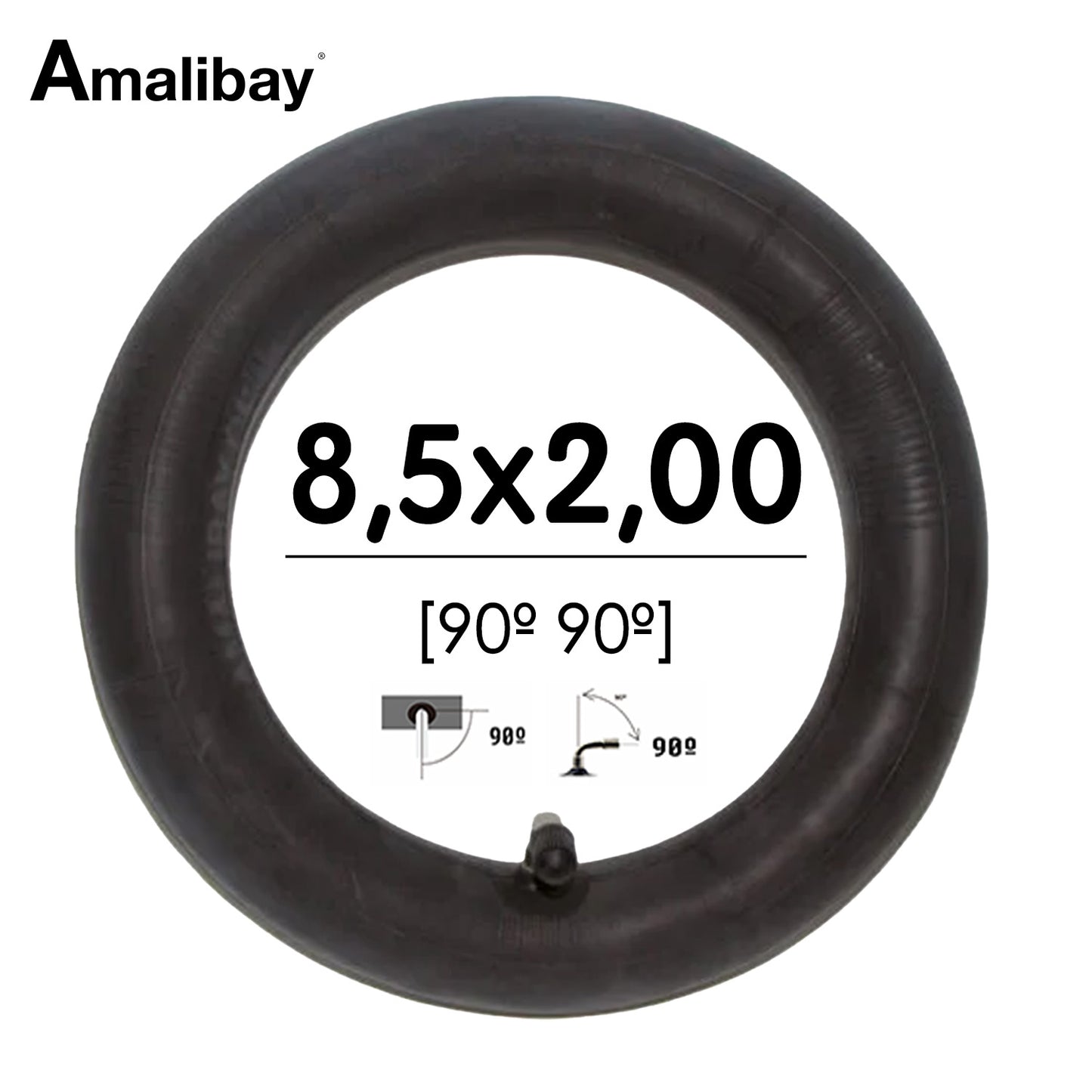 Cámara de aire 8,5x2 (50/134) (válvula 90º 90º) - Premium