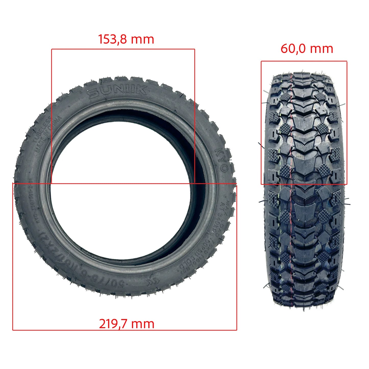 Neumáticos premium 8,5x2 Tubeless - 20 unidades