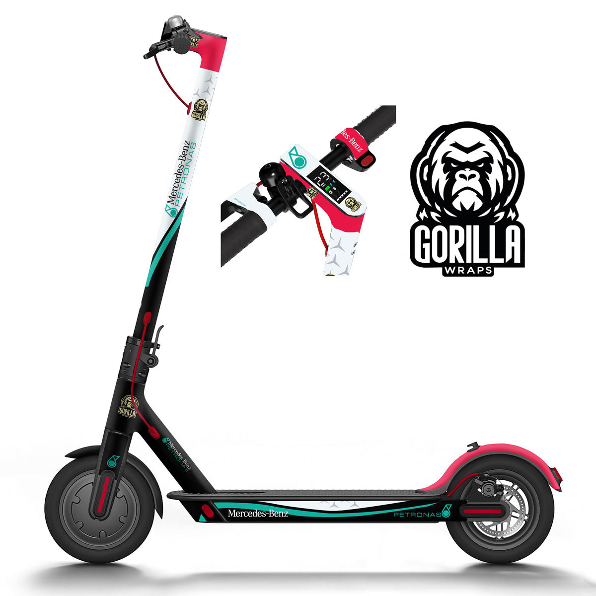 Vinilo para Xiaomi M365, 1S, PRO, PRO 2, MI3 Mercedes Benz Petronas - Completo