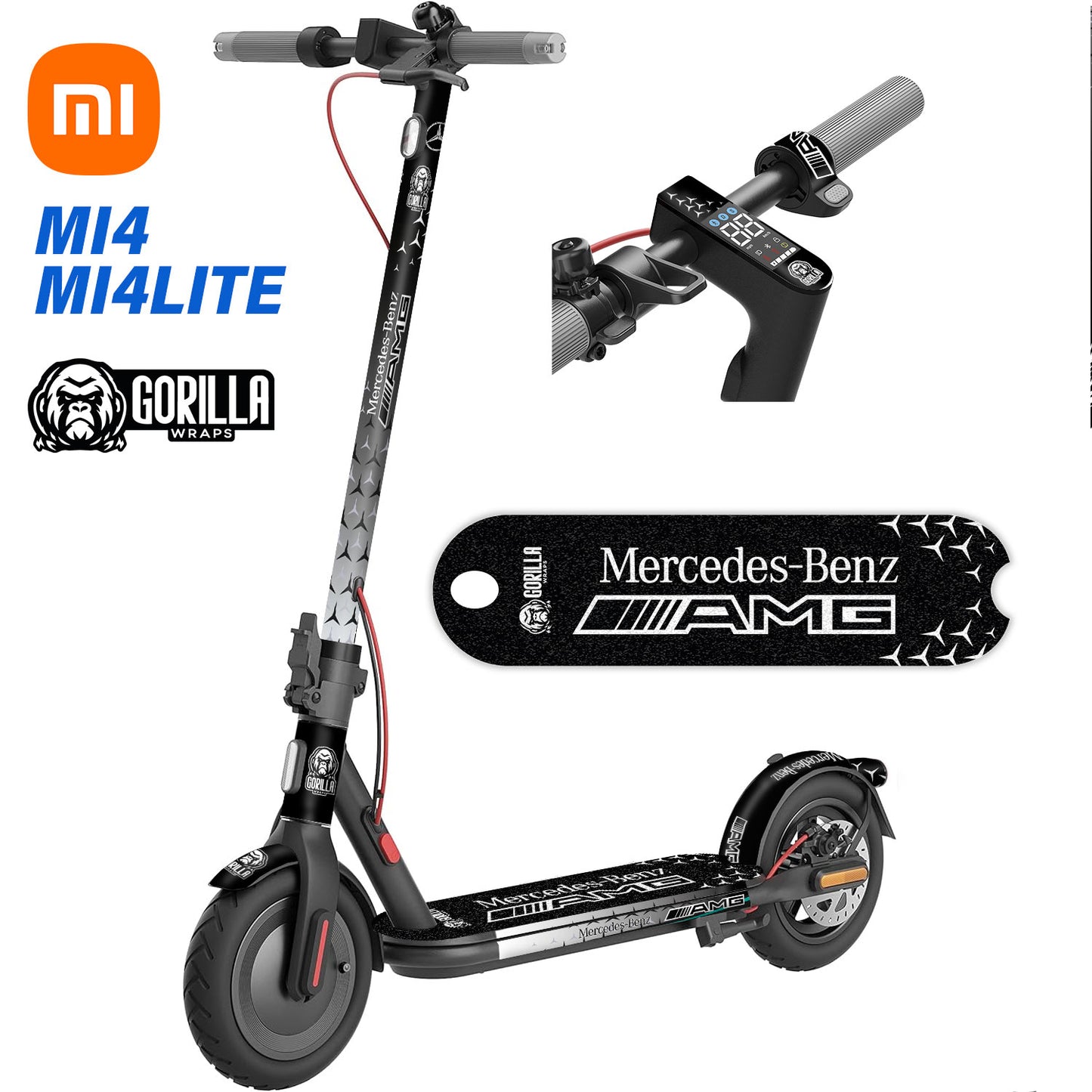 Vinilo patinete electrico con base antideslizante para Xiaomi MI4 / MI4 LITE - Mercedes AMG
