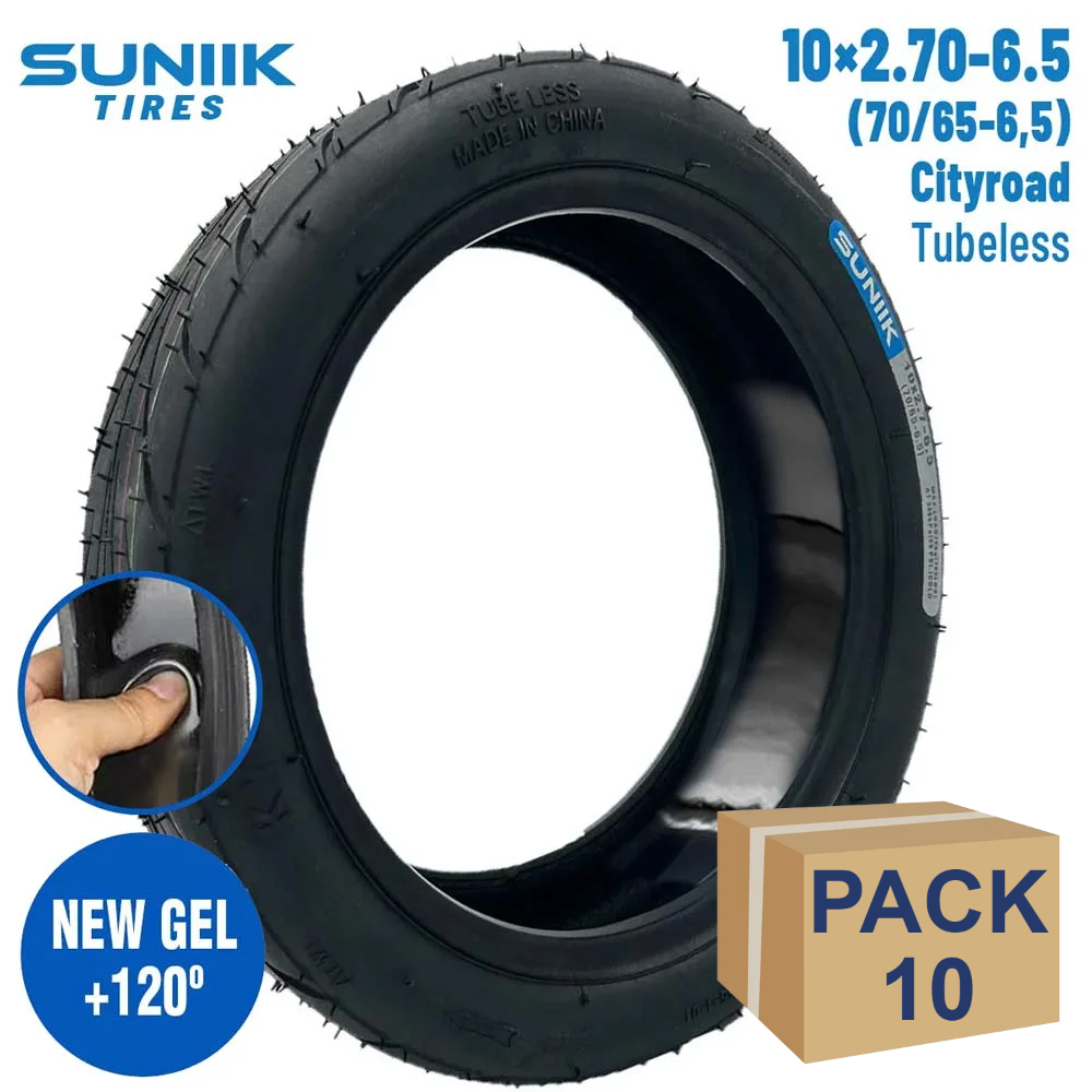 Neumático con gel antipinchazo 10x2,7-6,5 (70/65-6,5) Cityroad - 10 unidades
