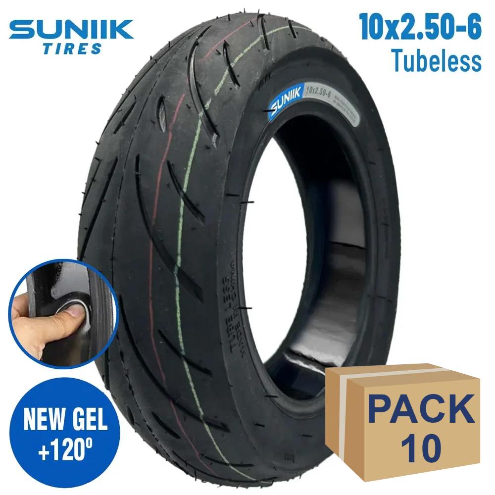 Neumático con gel antipinchazo 10x2,5-6 Cityroad Tubeless - 10 unidades