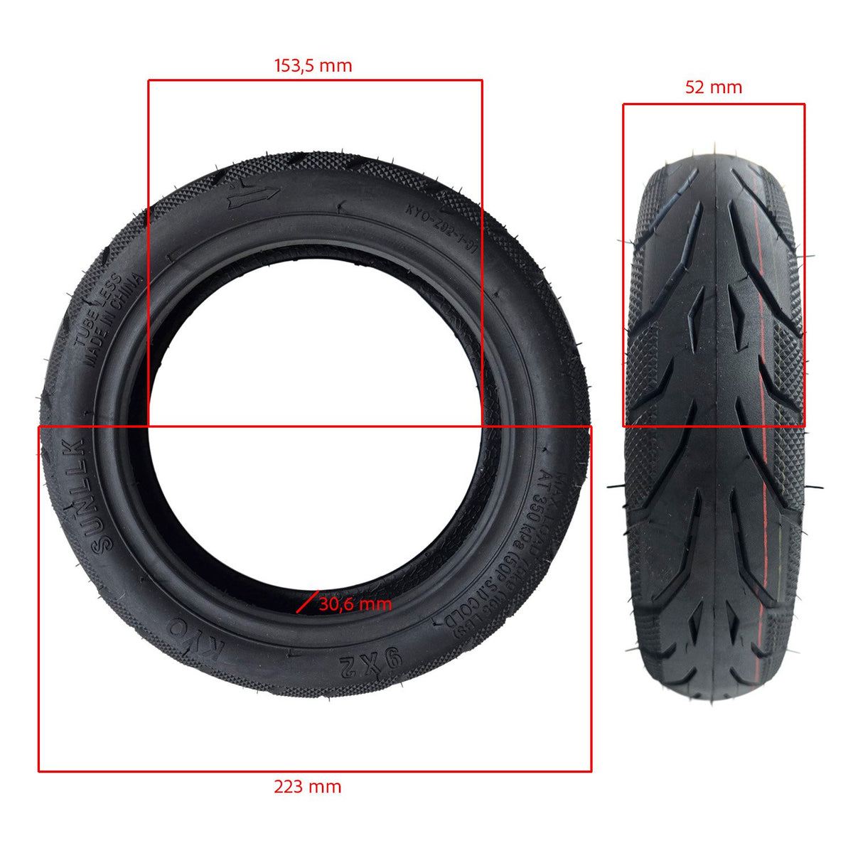 Neumático 9x2 Tubeless