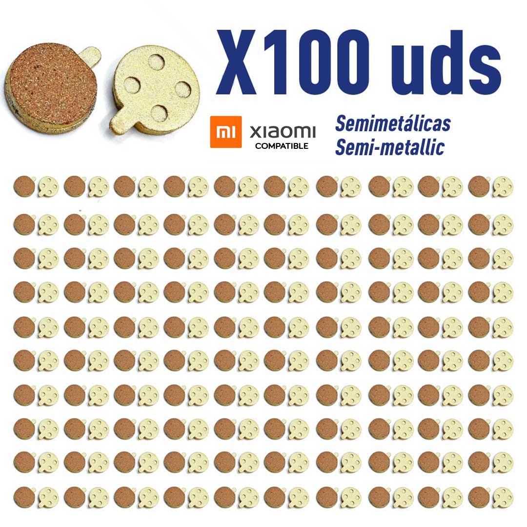 Pastillas de freno de semimetálicas para Xiaomi PRO, PRO2, 1S, Essential (Pack 100 unidades)