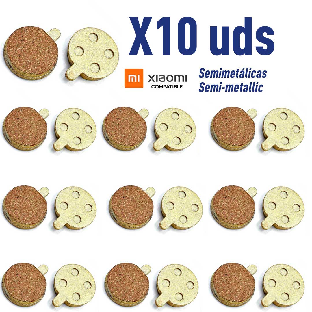 Pastillas de freno de semimetálicas para Xiaomi PRO, PRO2, 1S, Essential (Pack 10 unidades)