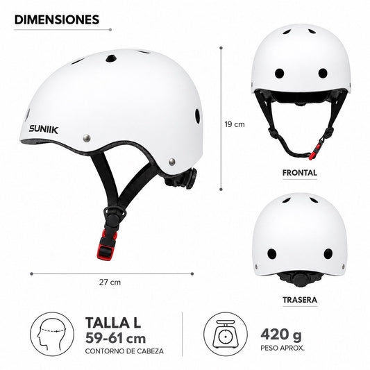 Casco Urbano Regulable Talla LColor Blanco