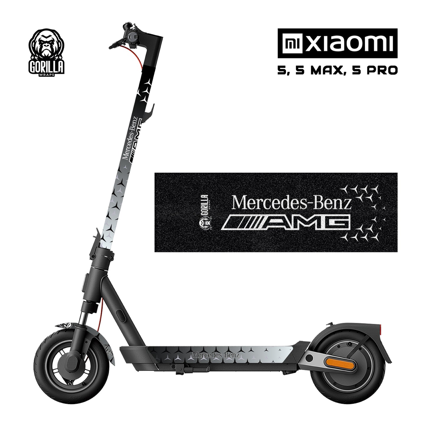 Vinilo patinete Xiaomi Mercedes Benz AMG con base antideslizante para Xiaomi 5 / 5 PRO / 5 MAX / 4 PRO 2 GEN