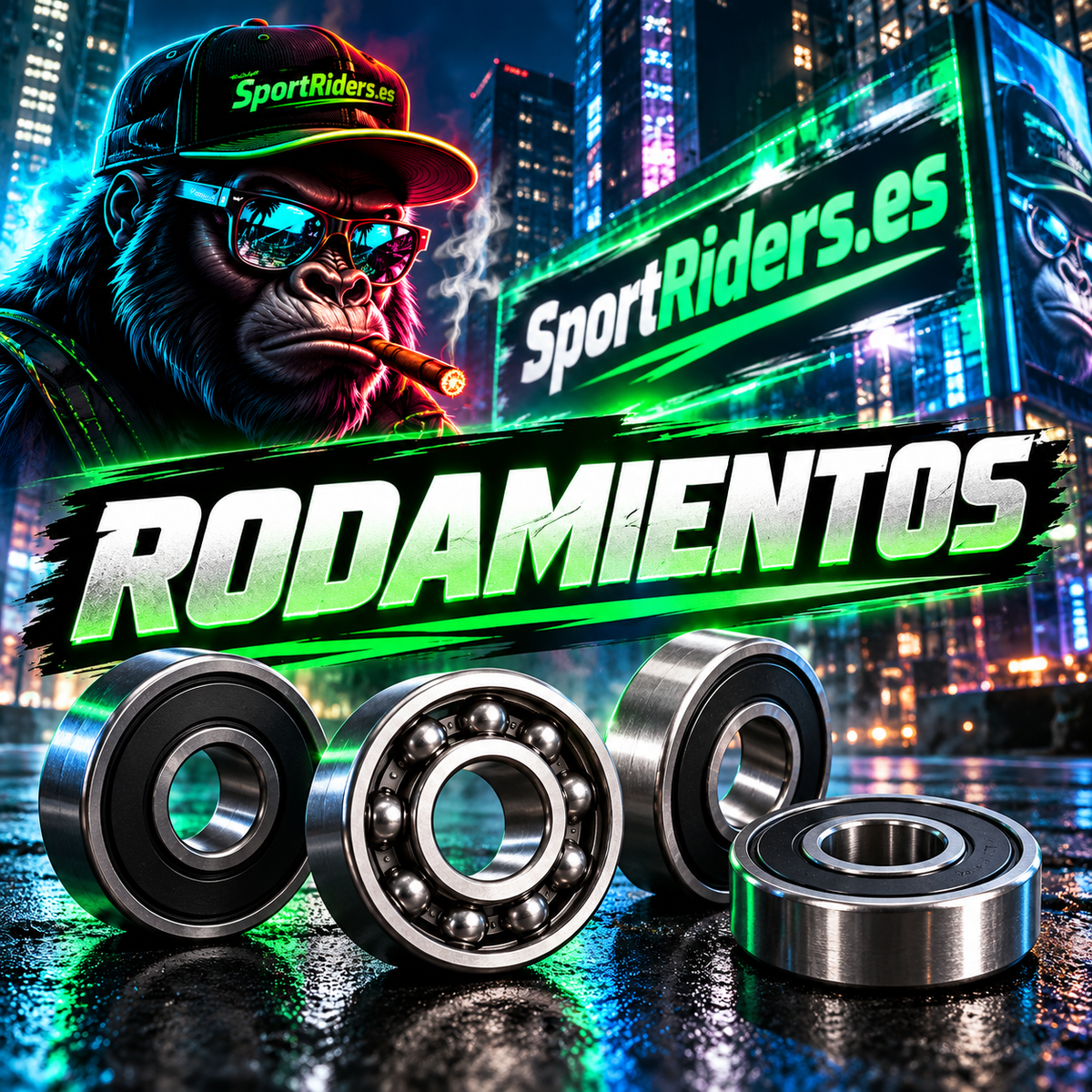 Rodamientos para patinetes eléctricos con portada corporativa SportRiders.es