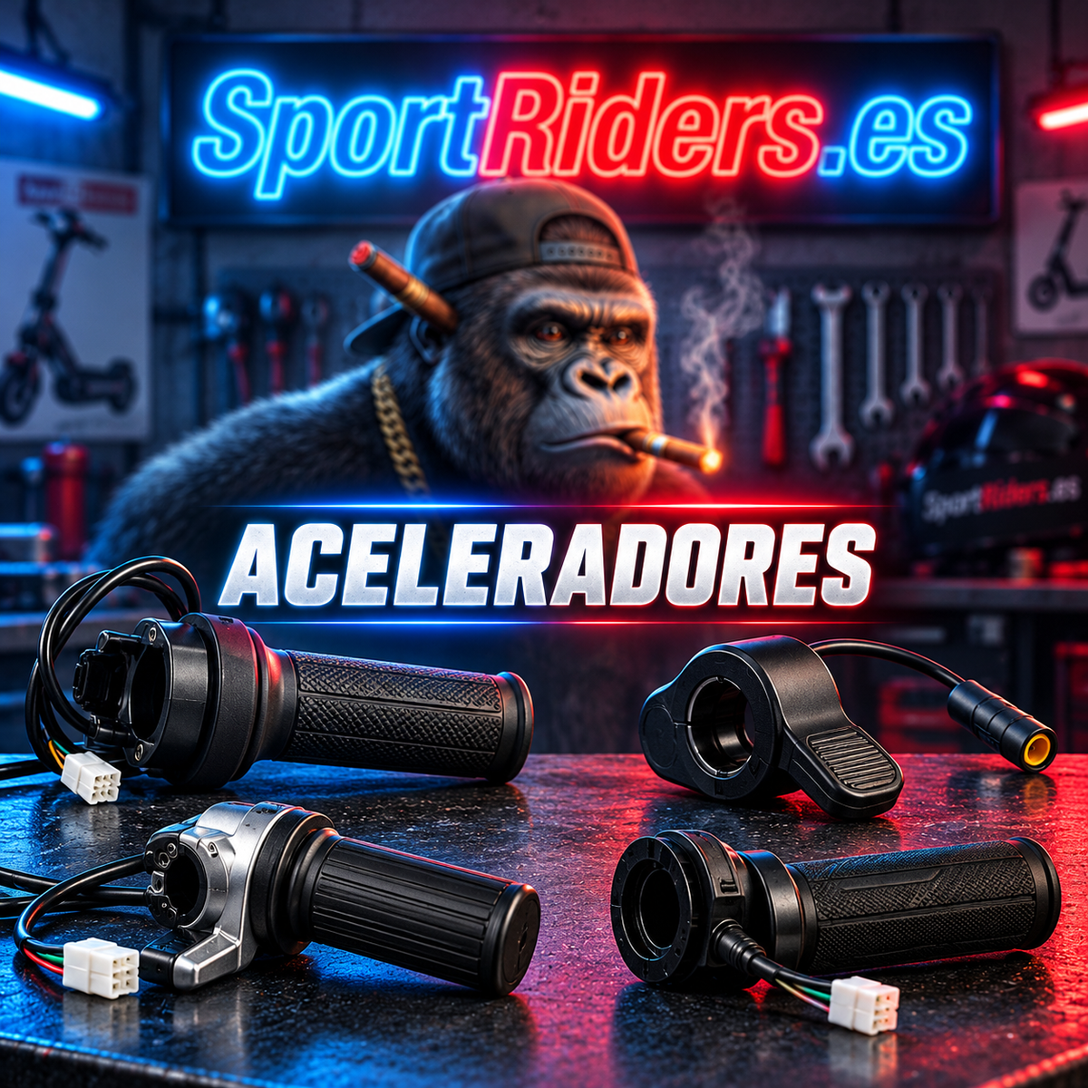 Aceleradores para patinetes eléctricos de SportRiders.es, repuestos de aceleradores y controles de aceleración
