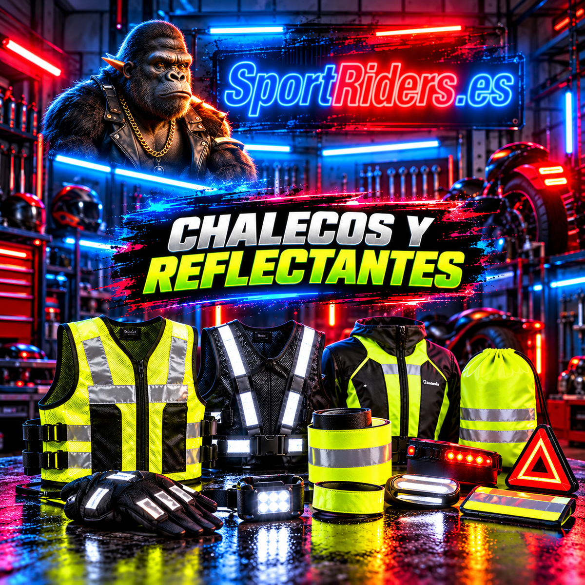 Chalecos y reflectantes para patinetes eléctricos: chalecos de alta visibilidad, bandas reflectantes y accesorios de seguridad SportRiders.es