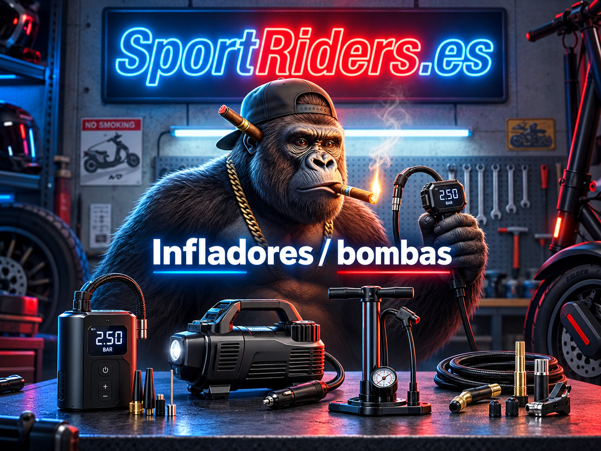 Portada de infladores y bombas para ruedas de patinetes SportRiders