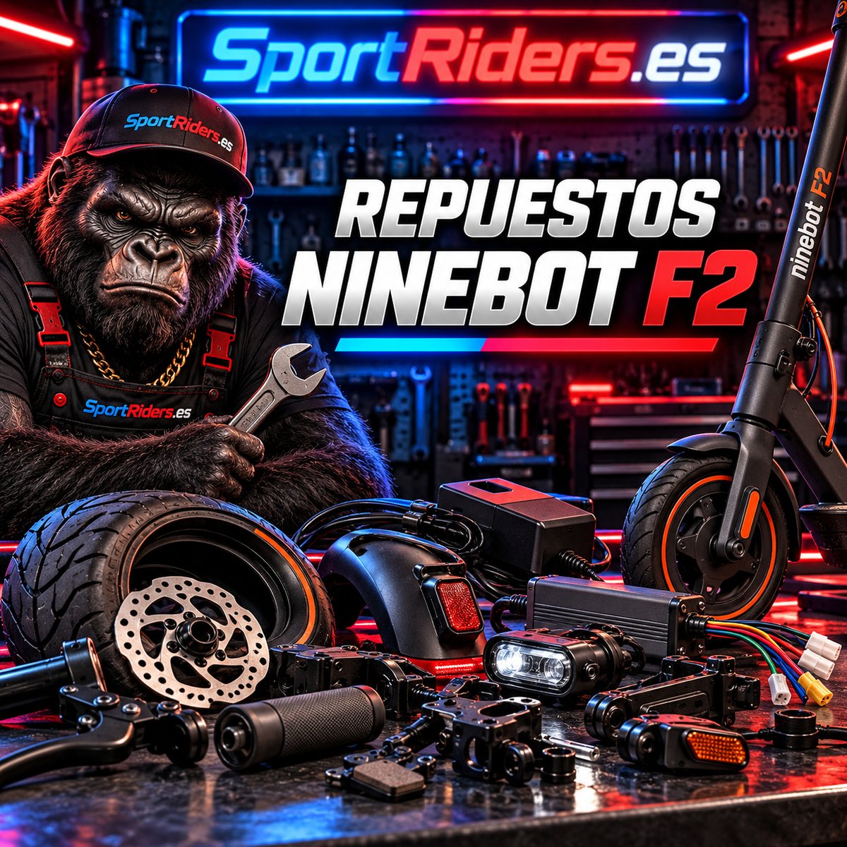 Repuestos Ninebot F2 para patinetes eléctricos en SportRiders.es