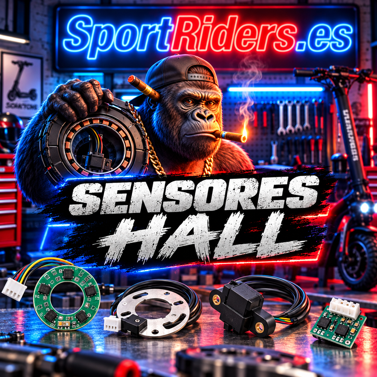 Sensores Hall y placas de sensores para motores de patinetes eléctricos en SportRiders.es