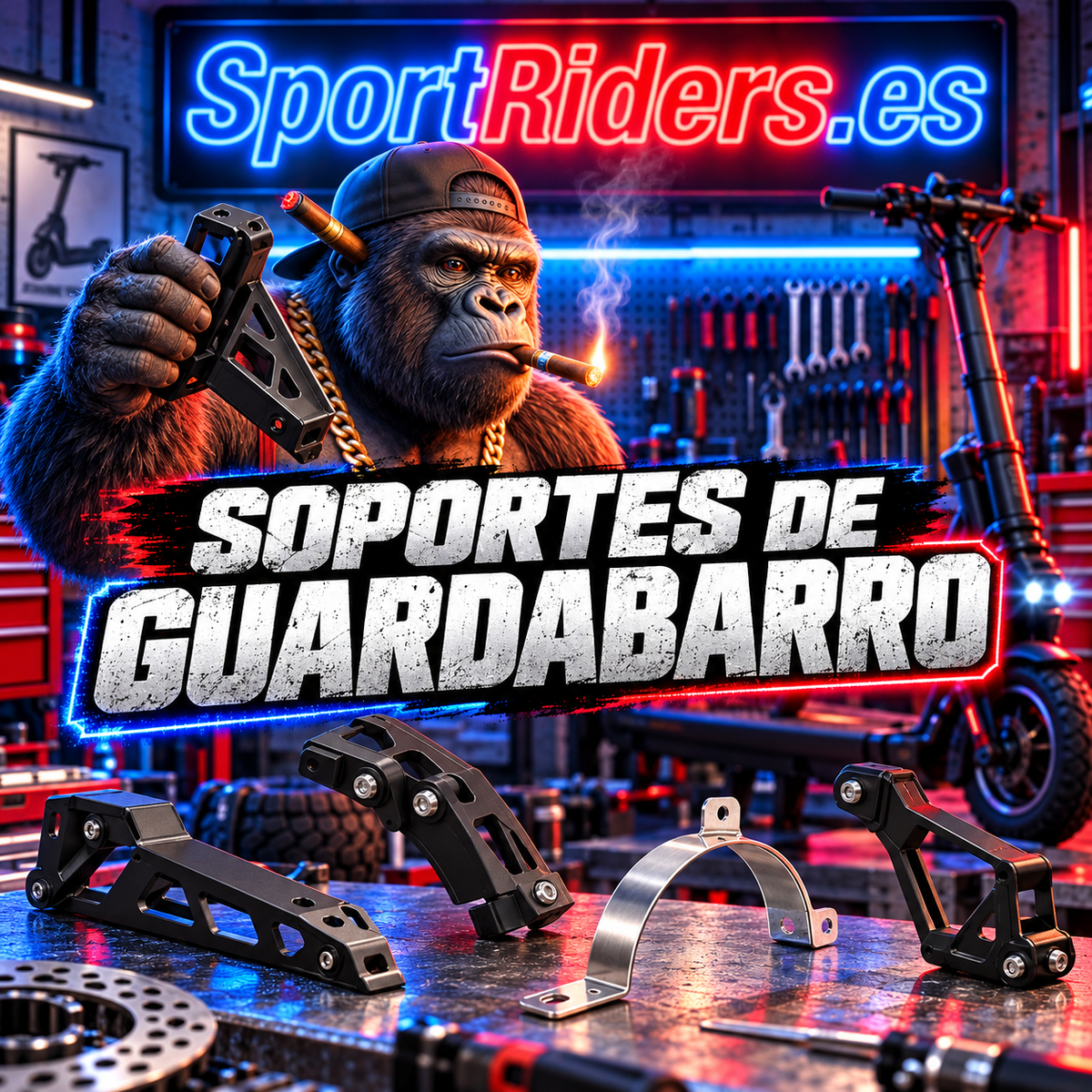 Soportes de guardabarros y fijaciones para patinetes eléctricos en SportRiders.es
