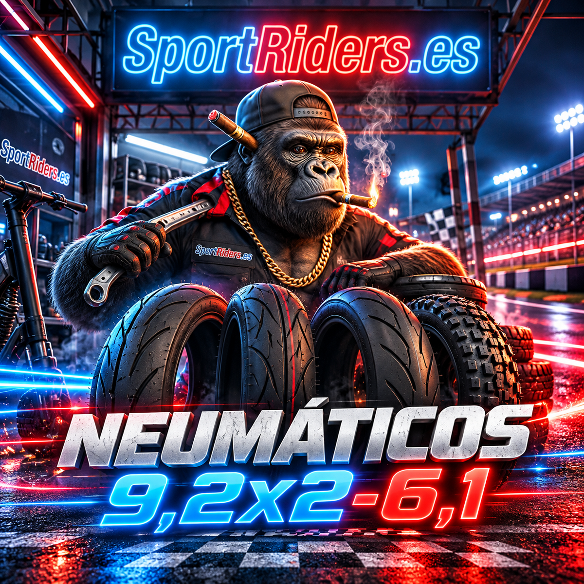 Neumáticos 9,2x2-6,1 para patinetes eléctricos en circuito de carreras | SportRiders.es