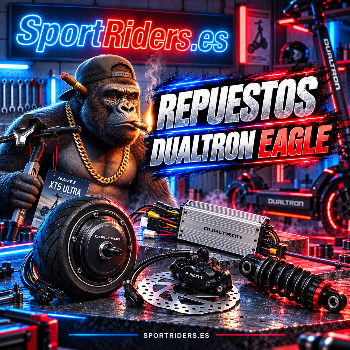 Repuestos para patinete eléctrico Dualtron Eagle en taller SportRiders.es