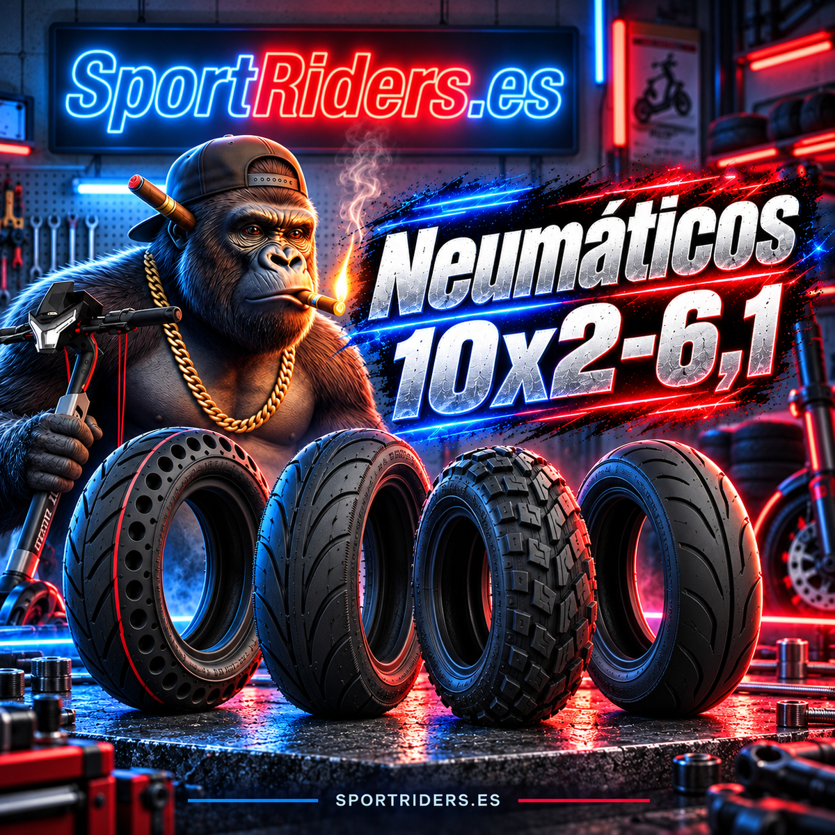 Neumáticos 10x2-6,1 | Colección de accesorios y repuestos para patinetes eléctricos - SportRiders.es