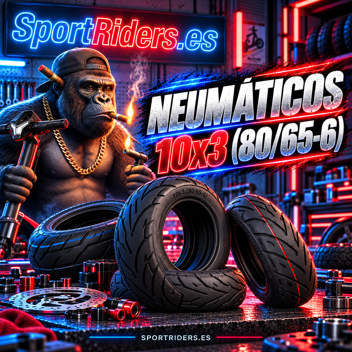 Neumáticos 10x3 (80/65-6) para patinetes eléctricos | SportRiders.es