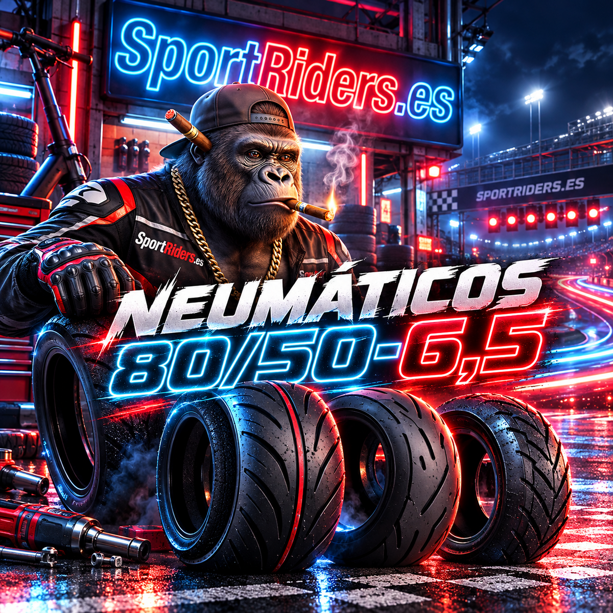 Neumáticos 80/50-6,5 para patinetes eléctricos en circuito de carreras | SportRiders.es