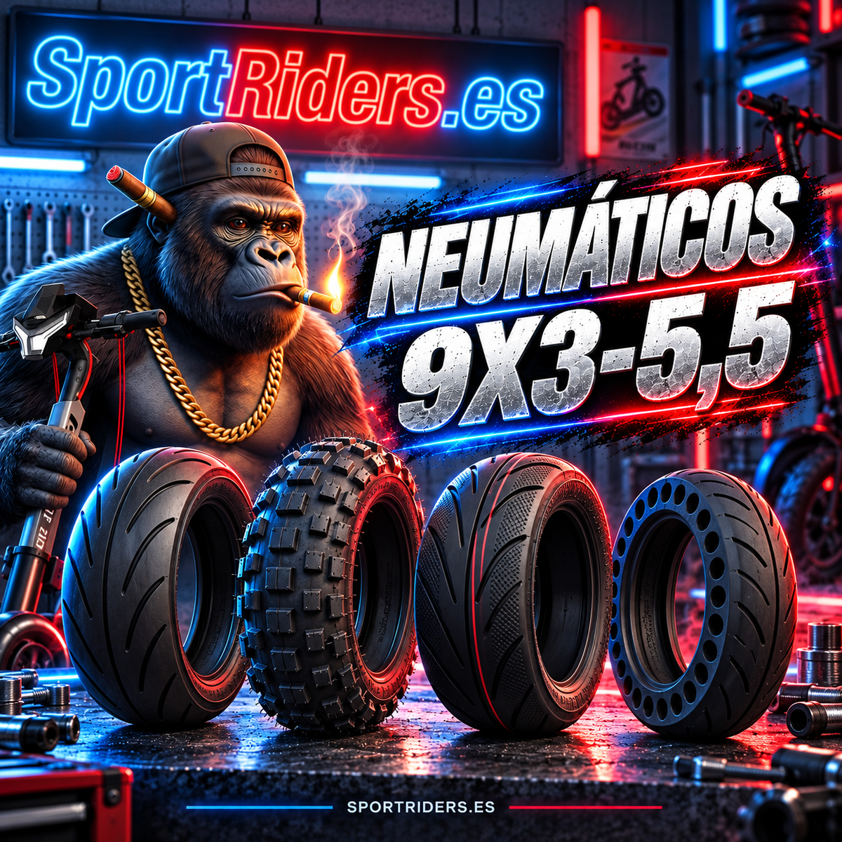 Neumáticos 9x3-5,5 | Neumáticos y cubiertas para patinetes eléctricos en SportRiders.es