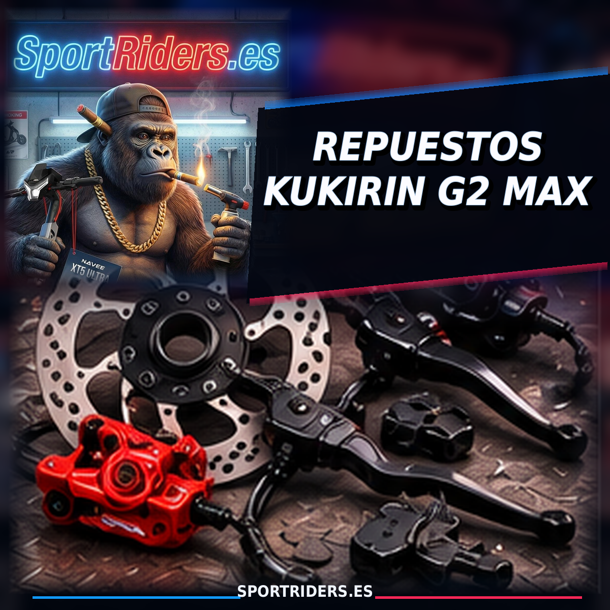 Repuestos KuKirin G2 Max | Colección de repuestos para patinetes eléctricos SportRiders.es