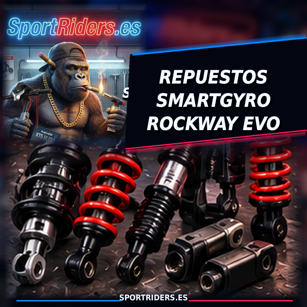 Repuestos SmartGyro Rockway Evo | Colección de repuestos para patinetes eléctricos SportRiders.es