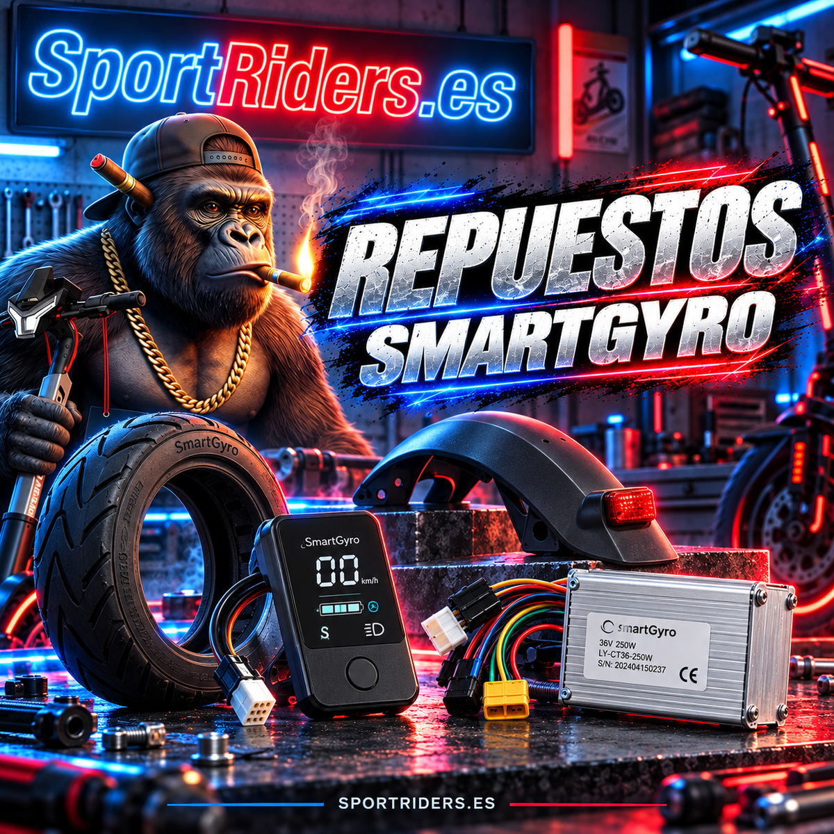 SmartGyro | Colección de accesorios y repuestos para patinetes eléctricos - SportRiders.es