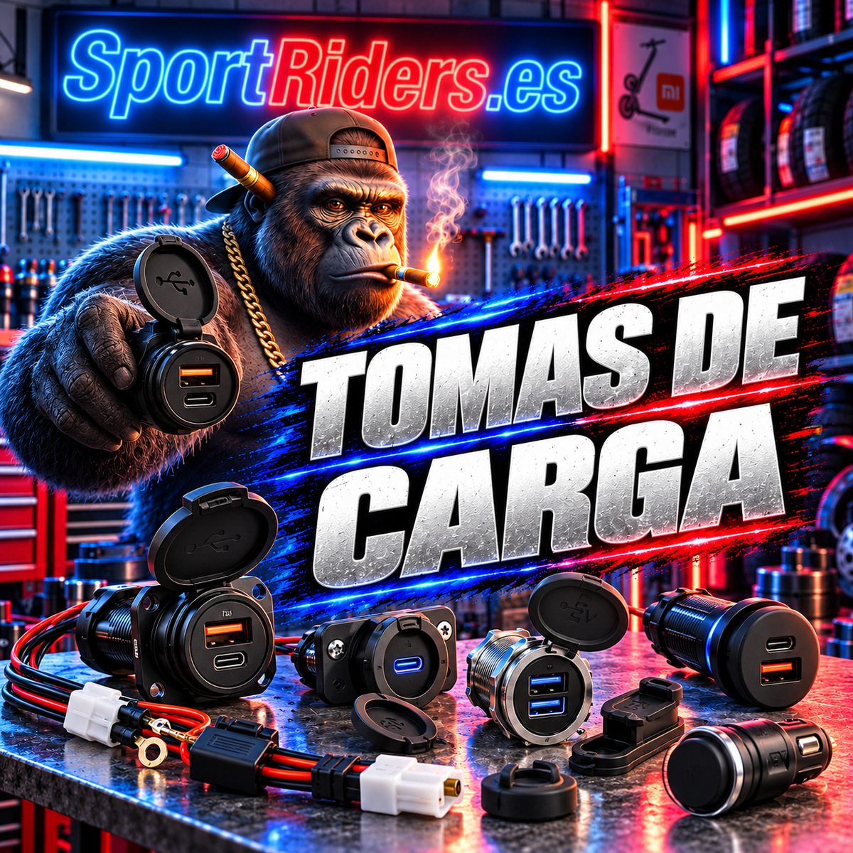 Tomas y conectores de carga para patinetes eléctricos SportRiders.es
