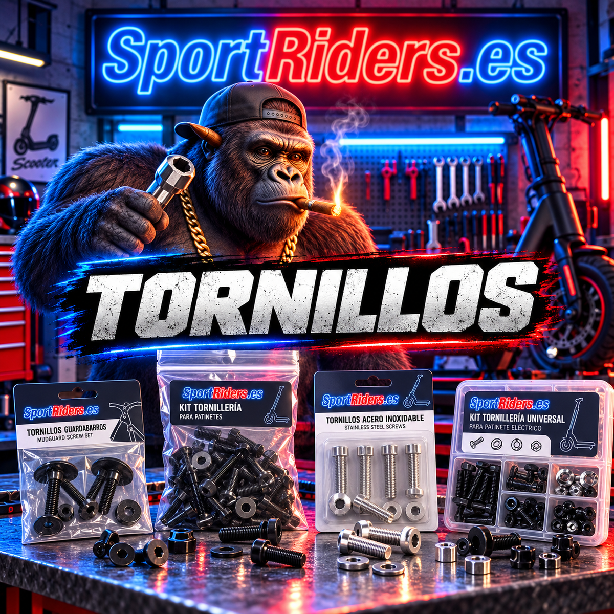 Tornillos y elementos de fijación para patinetes eléctricos en SportRiders.es