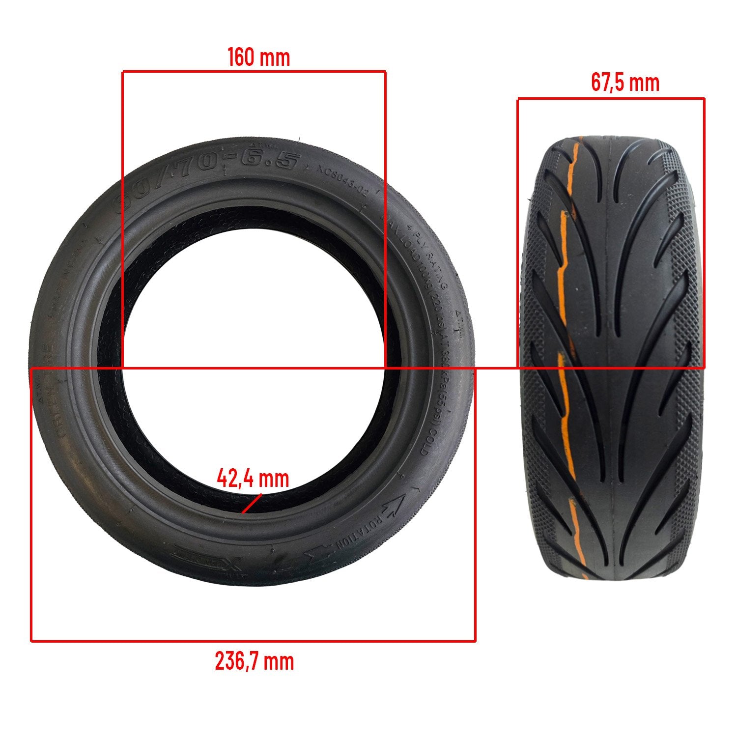 Neumático 60/70-6,5 Tubeless para Ninebot E2 Pro