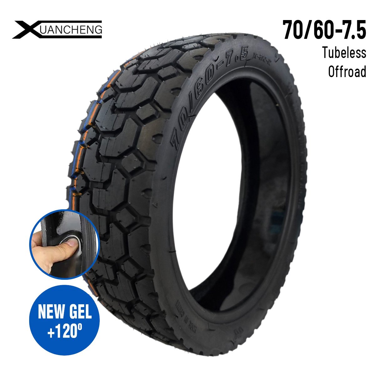 Neumático 70/60-7,5 Tubeless Offroad para Ninebot ZT3 Pro / Ninebot MAX G3 E(Con gel antipinchazos)