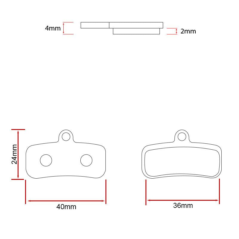 Pastilla de freno RT007-S sinterizada para Shimano saint M810/M820 - Juego de 2