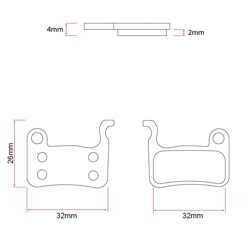 RS001-S pastilla sinterizada para pinza Xtech [Ewheel] - 2 juegos