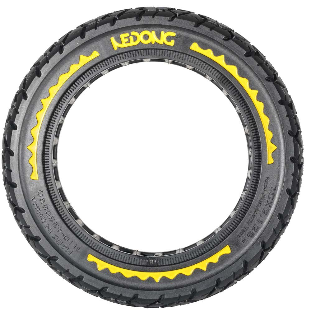 Rueda maciza amarilla offroad 10x2,125-6,5 42,5mm