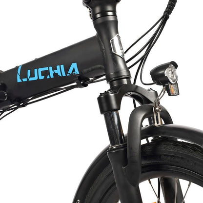 Bicicleta eléctrica plegable Sirio negra 20" con frenos de disco