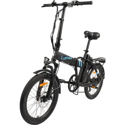 Bicicleta eléctrica plegable Sirio negra 20" con frenos de disco