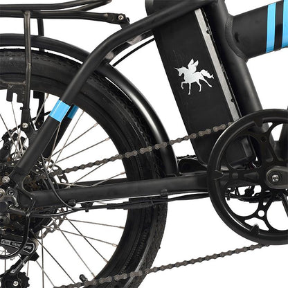 Bicicleta eléctrica plegable Sirio negra 20" con frenos de disco