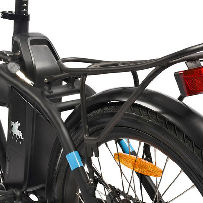 Bicicleta eléctrica plegable Sirio negra 20" con frenos de disco