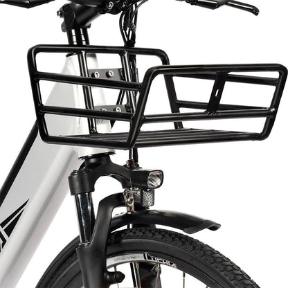 Bicicleta eléctrica urbana Arturo plata 700C con marco de aluminio y frenos de disco