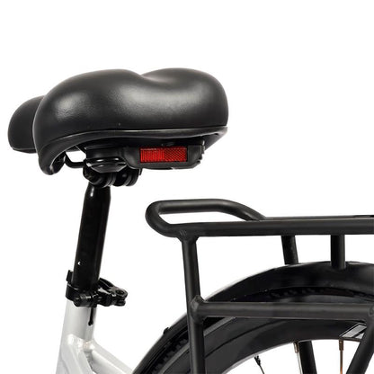 Bicicleta eléctrica urbana Arturo plata 700C con marco de aluminio y frenos de disco