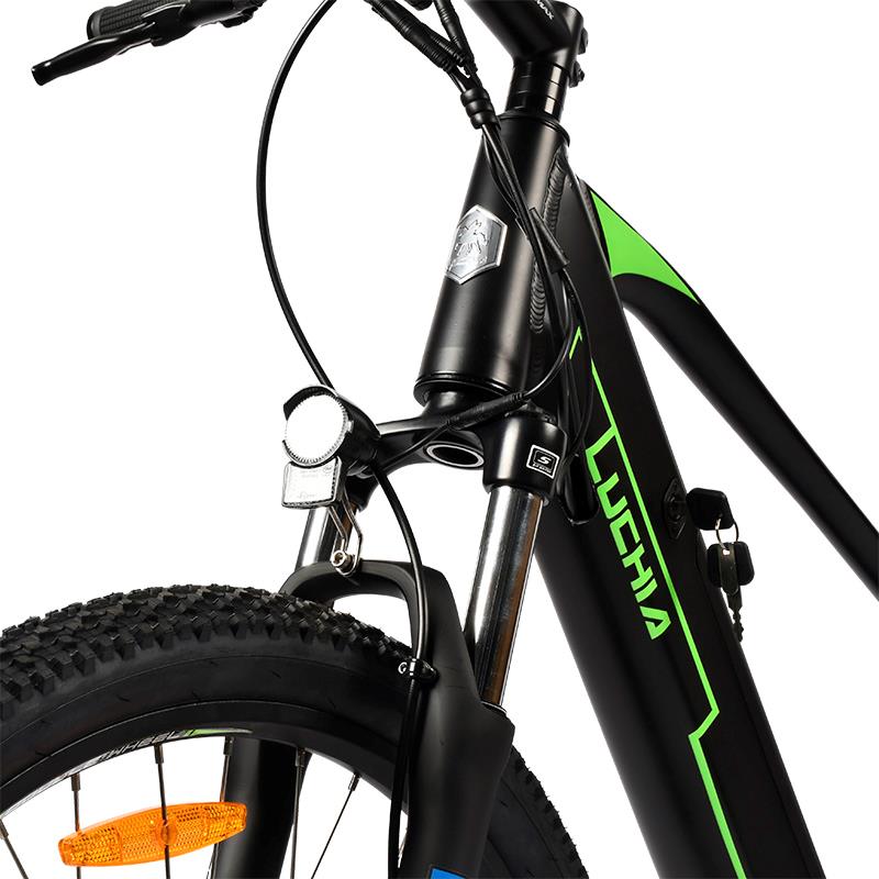 Bicicleta eléctrica MTB Spica roja 27,5" con frenos hidráulicos