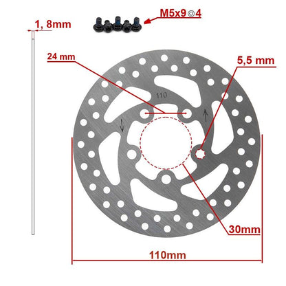 Disco de freno DV5-2 110mm 5H plata para Xiaomi Essential y 1S modelo nuevo