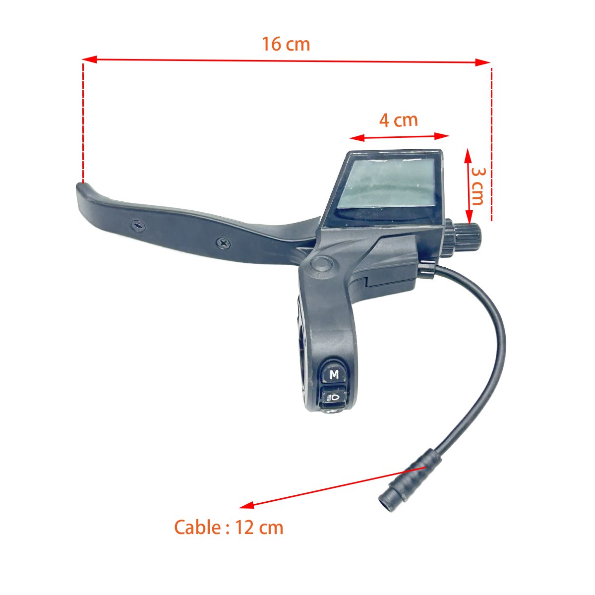 Maneta de freno izquierda con display Bogist Urbetter M6, Ecoxtrem Bison, B-Mov freestyle 5