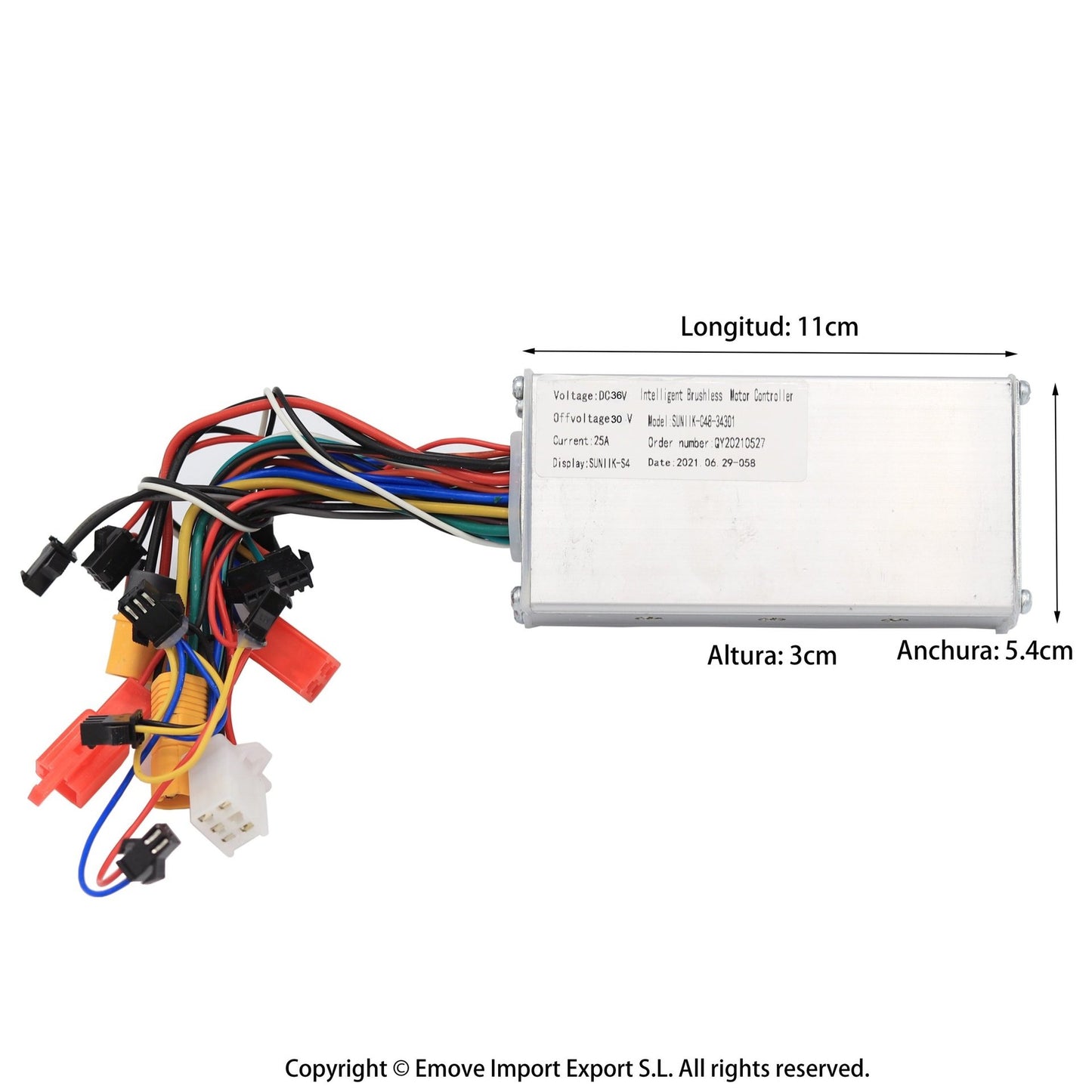 Kit electrónico genérico 36V (Display QS S4 + Controladora + Cableado)
